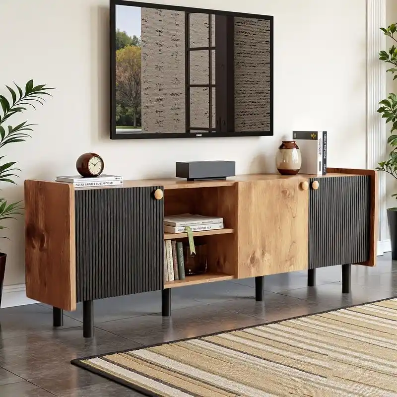 Wood TV Stand for TVs up to 70
