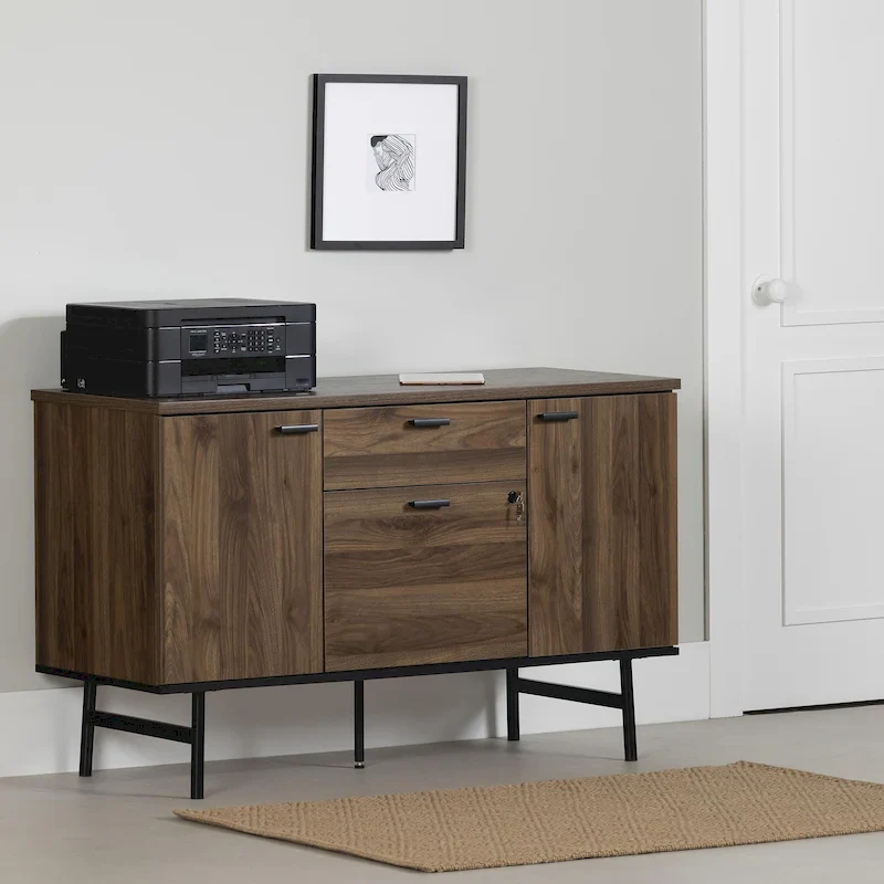 Contemporary Office Credenza with File Drawer
