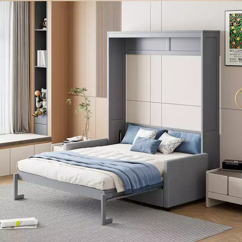 Whisen Clever Full Size Murphy Bed, Folded into a Sofa with Cushion