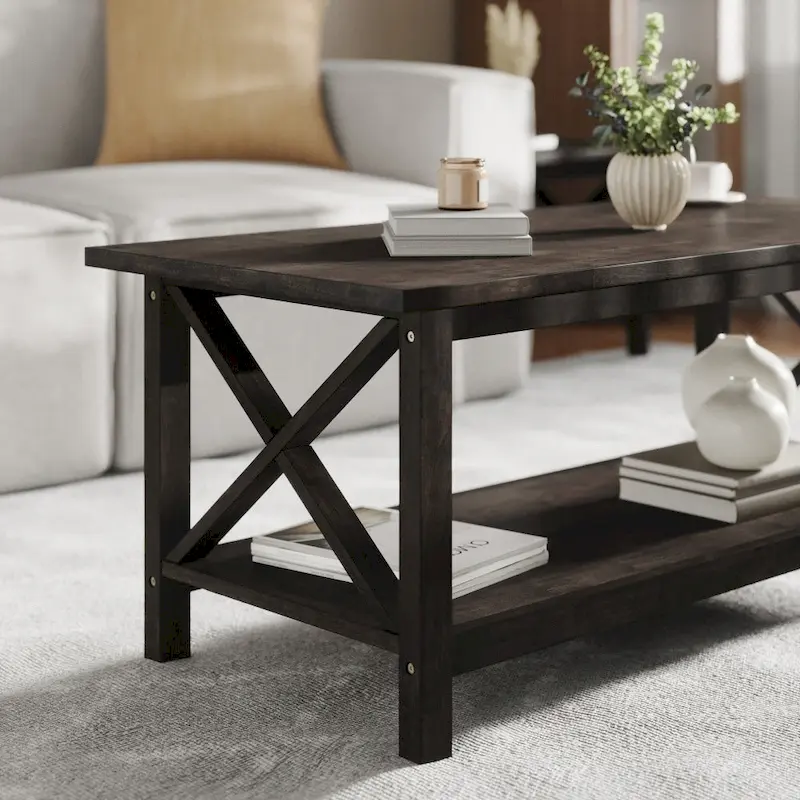 Solid Wood Traditional Farmhouse Coffee Table