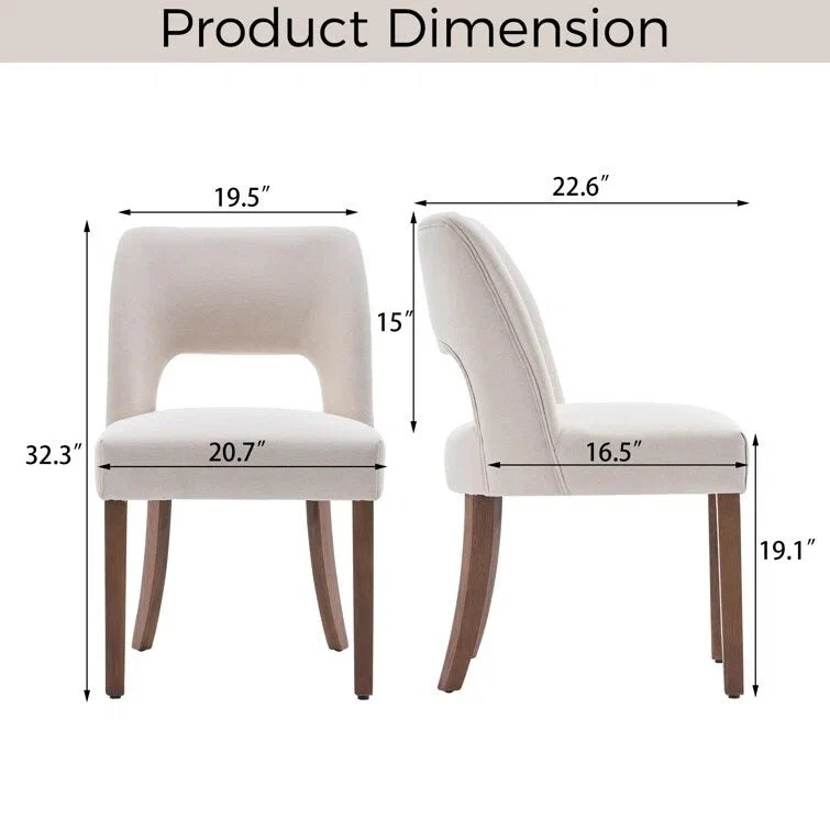 Set of 4 Fabric-upholstered Dining Chairs