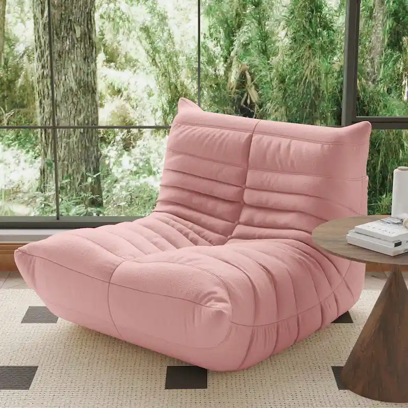 Single Sofa Teddy Fabric Bean Bag Chair