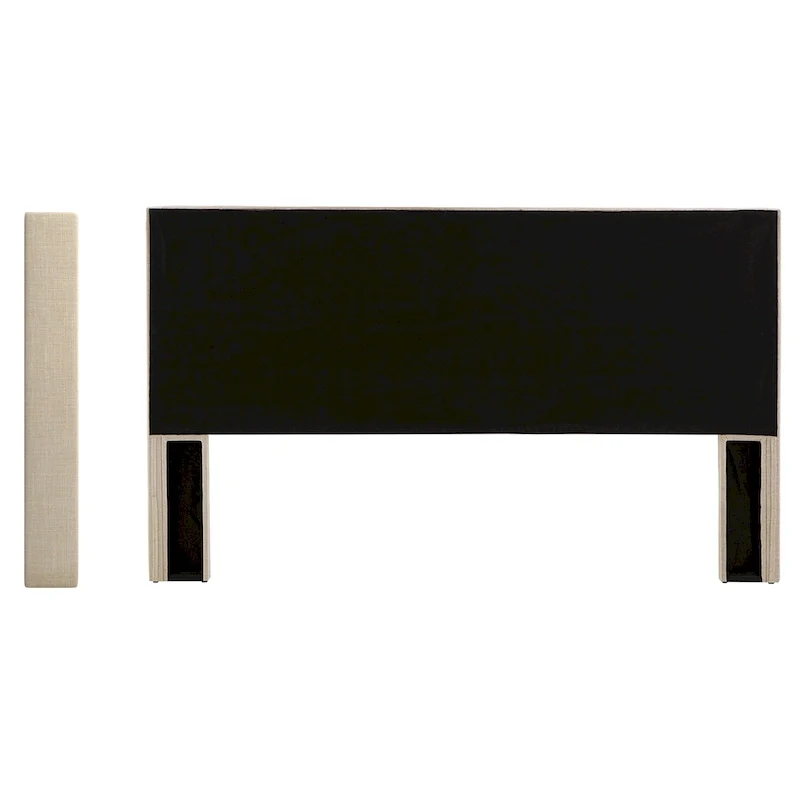 Detmold King Wingback Button Tufted Linen Fabric Headboard