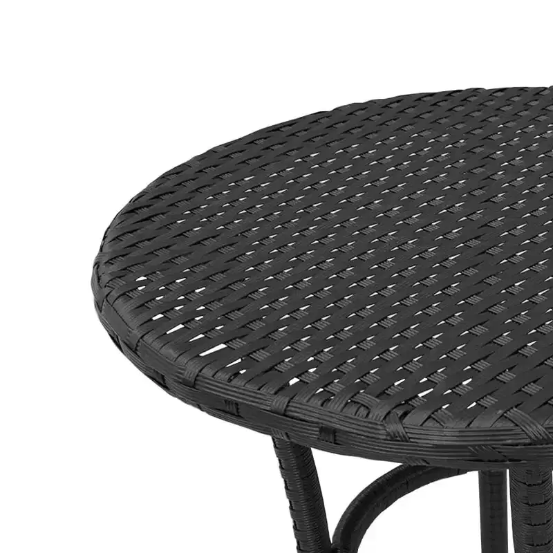 vidaXL 3 Piece Bistro Set with Cushions Brown Poly Rattan