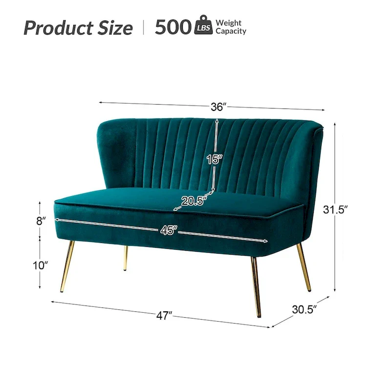 Delicia 3 Piece High-Quality Velvet Fabric Living Room Set with Sturdy Legs