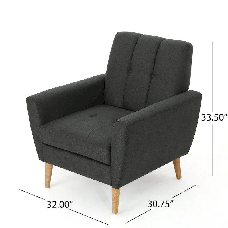 Treston Mid-Century Modern Fabric Tufted Club Chair by Christopher Knight Home