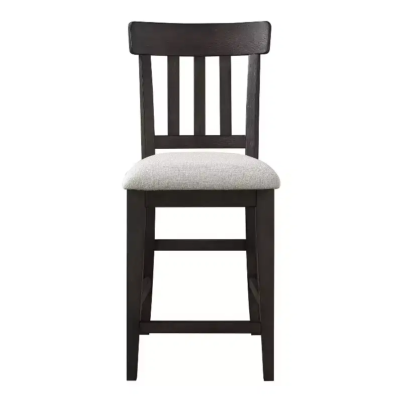 2pk 24" Napa Counter Height Barstool Black/Beige - Steve Silver Co.: Upholstered, Rubberwood Frame, Farmhouse Style