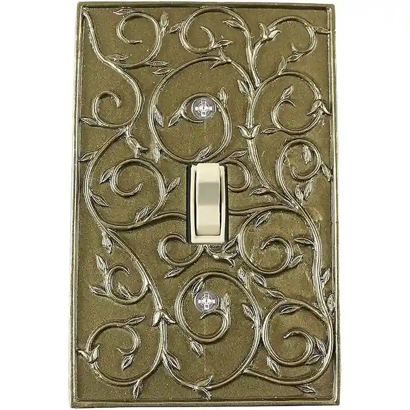 Meriville French Scroll 1 Toggle Wallplate, Single Switch Electrical Cover Plate