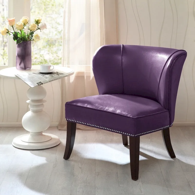 Sheldon Purple Armless Accent Chair