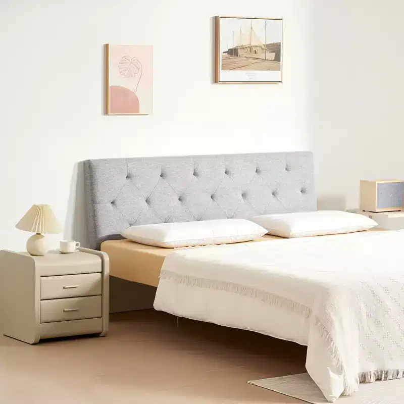 VEVOR Headboard, Full Size Headboard with Adjustable Height, Comfortable Diamond Tufted for Full Size Bed, W 56.3 x H35.6-47.4inches, Light Grey