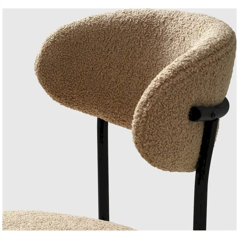 Bayville Mid-Century Curved Back Fabric Upholstered Metal Dining Chair (Set of 4)