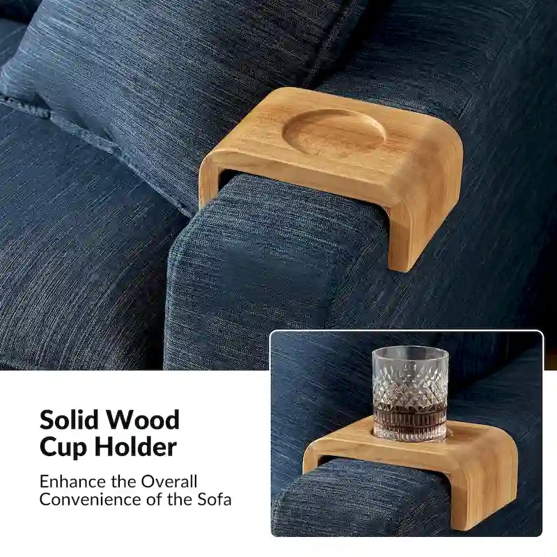 Elias Modern Slipcovered Sofa with Cup Holder and Reversible Cushions by HULALA HOME