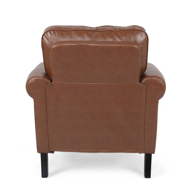 Dowd Faux Leather Club Chair with Nailhead Trim by Christopher Knight Home