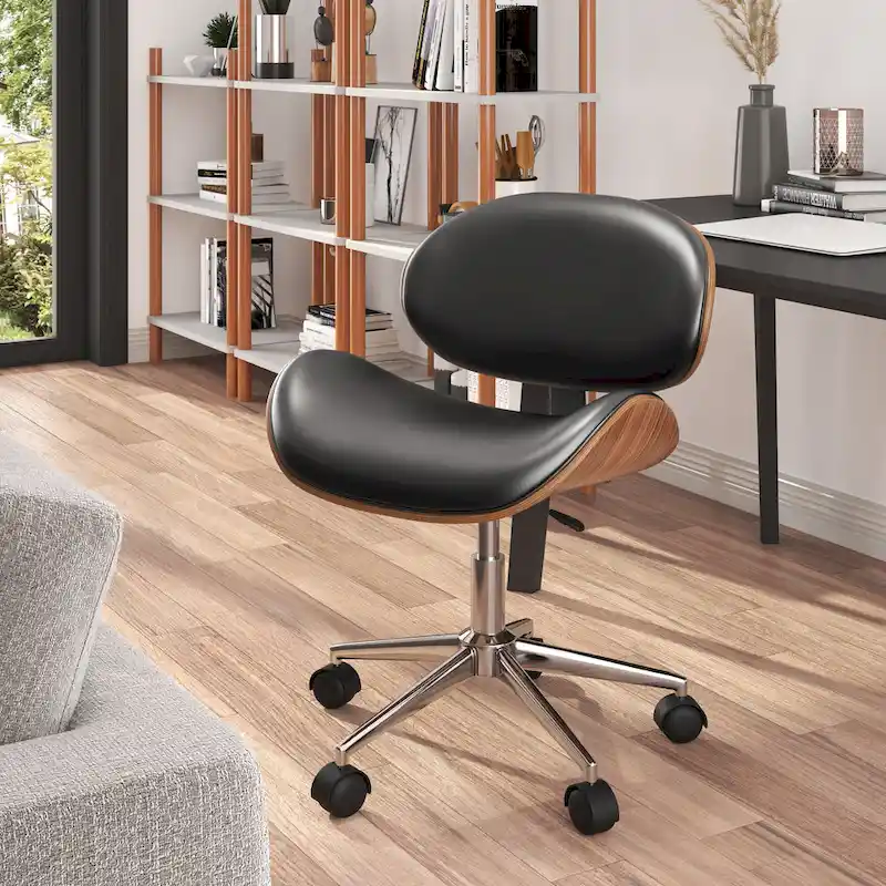 Black / Grey / Beige, Mid-Century Modern Adjustable Office Chair, Single
