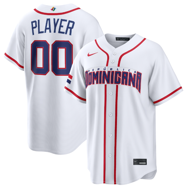 Dominican Republic Baseball White 2026 World Baseball Classic Home Pick-A-Player Custom Jersey