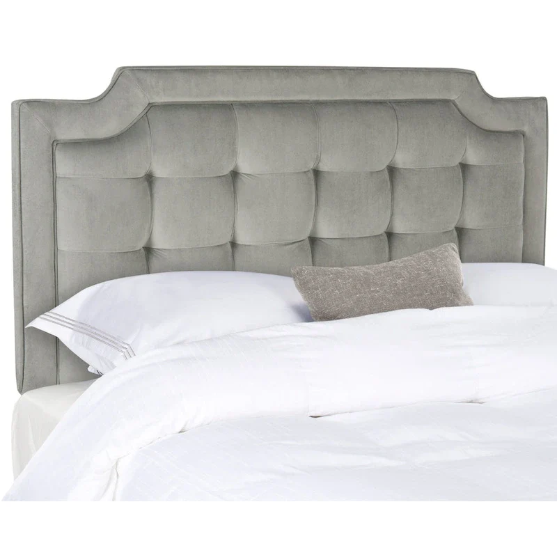 King Tufted Upholstered Headboard – Taupe, Hollywood Glam Style