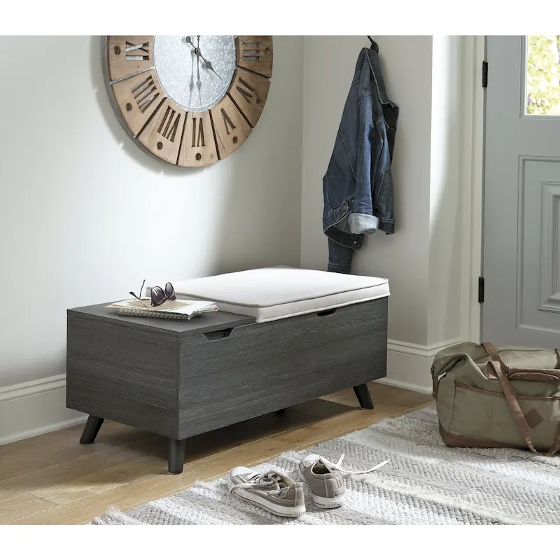 Ashley Furniture Yarlow Gray Storage Bench - 39W x 19D x 17H
