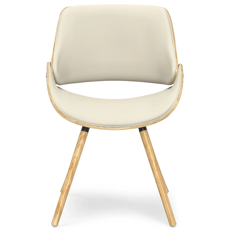 WYNDENHALL Malone Mid Century Modern Bentwood Dining Chair with Light Wood in Polyester linen - 22.8 D x 20.9 W x 30.9H