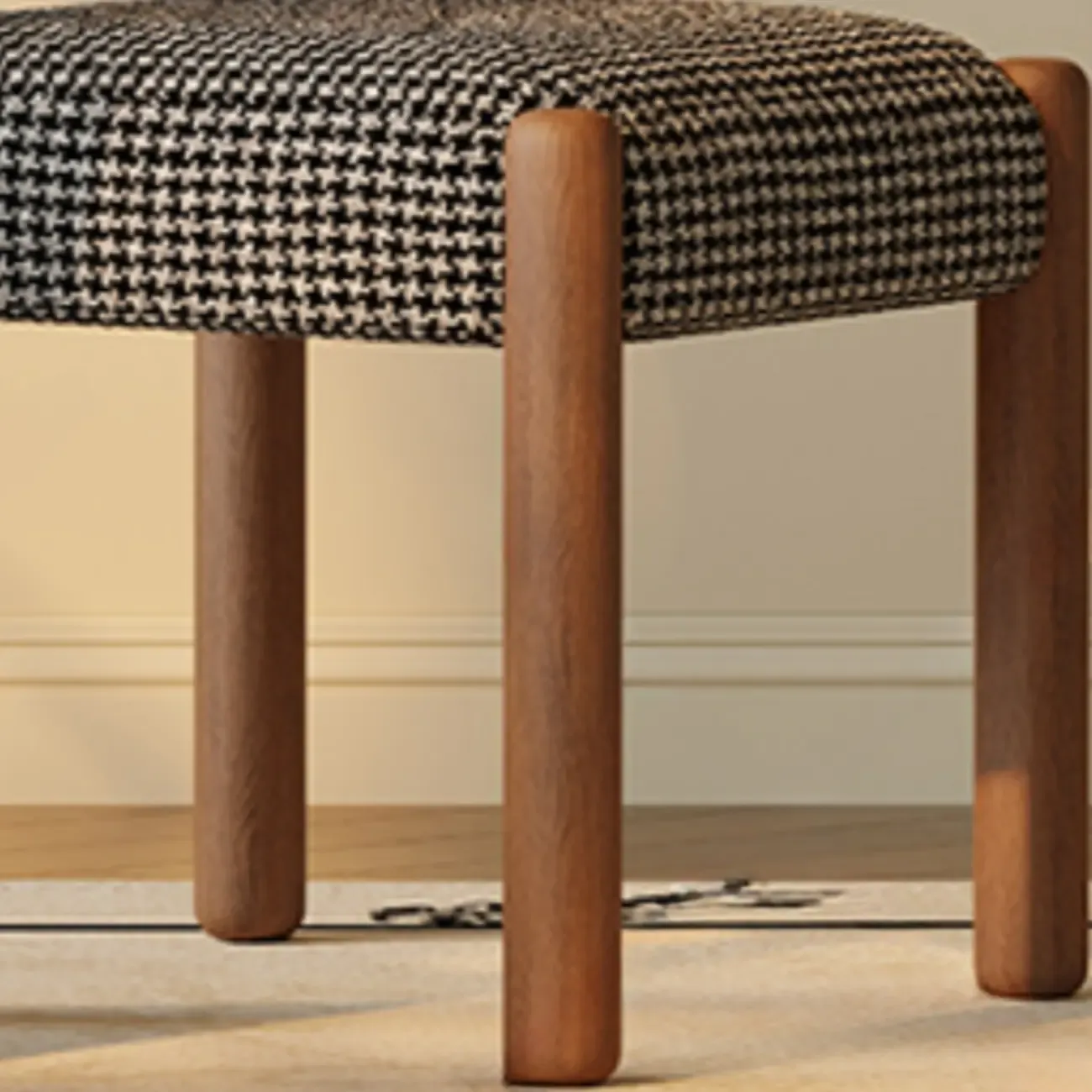 Modern Upholstered Fabric Wood Dining Chair