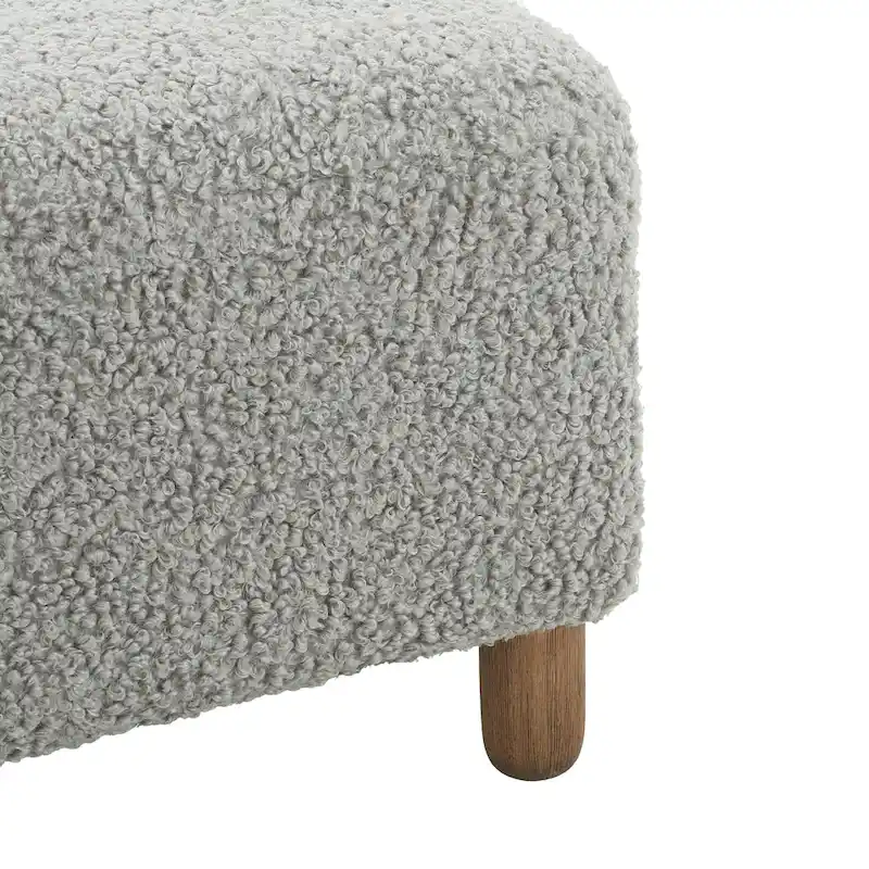 Modern Boucle Ottoman Bench for 2 People