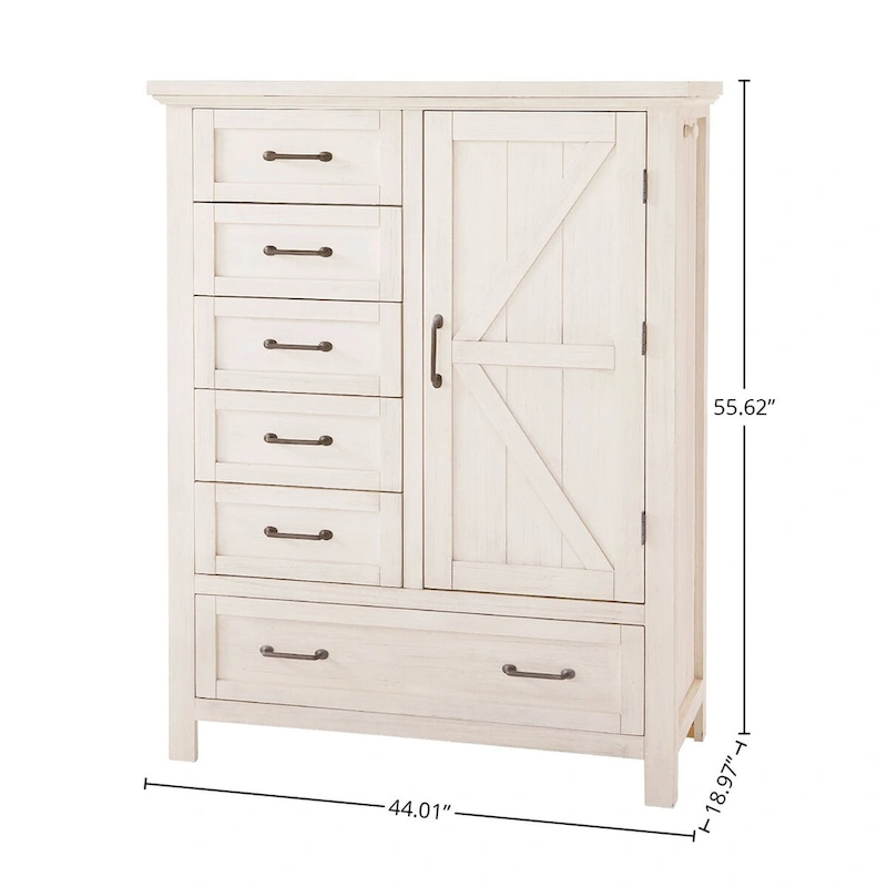 Westfield 44 Wide Traditional Chifforobe, Brushed White