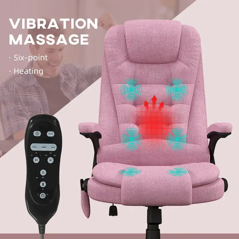 High Back Office Chair with 6-Point Massage and Heat - Reclining
