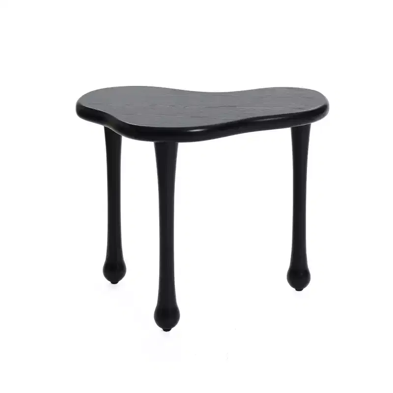 LuxenHome Black Wood Irregular Shape End Table, 20'' Tall Modern Minimalist Wood Accent Side Table Cocktail Tables for Living Room, Bedroom