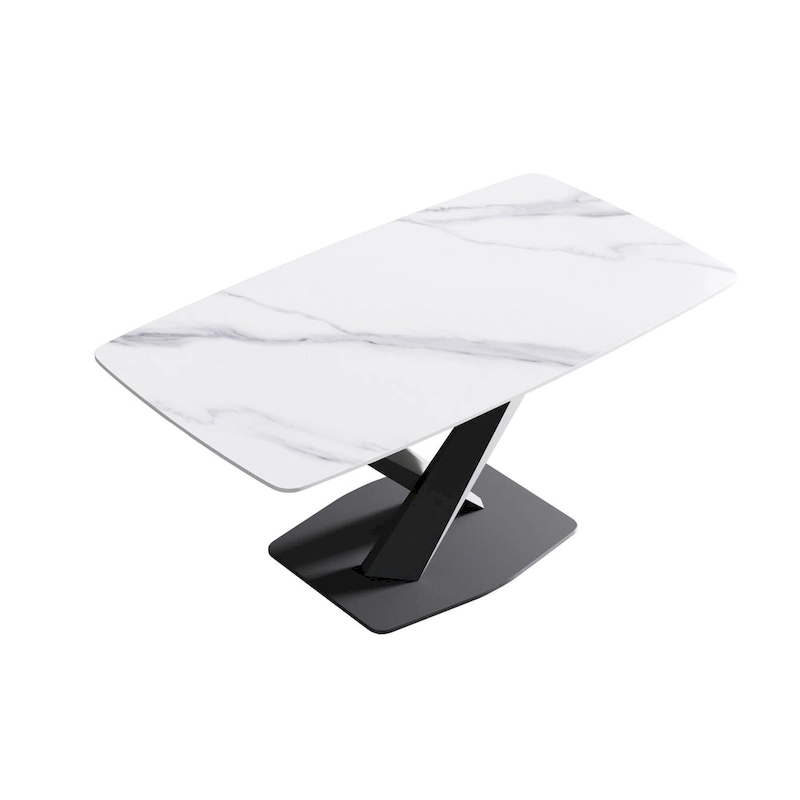 63 inch Modern White Rectangular Dining Table