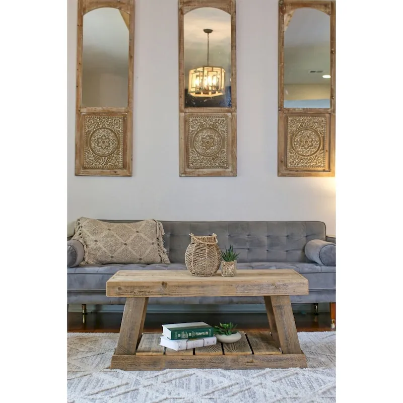 Natural A-Frame Wrap Around Coffee Table – Reclaimed Wood