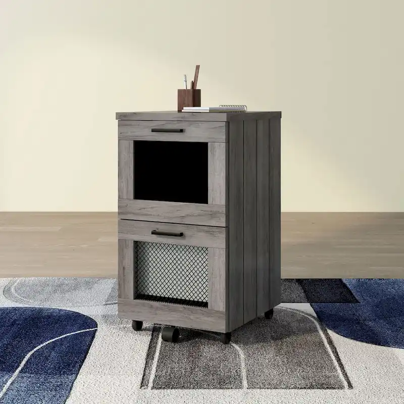 Rustic Grey 2-Drawer File Cabinet