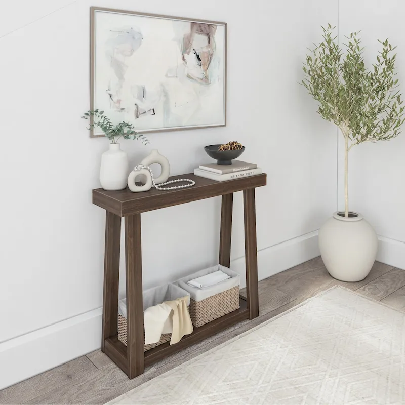 Plank and Beam Classic Console Table with Shelf - 36