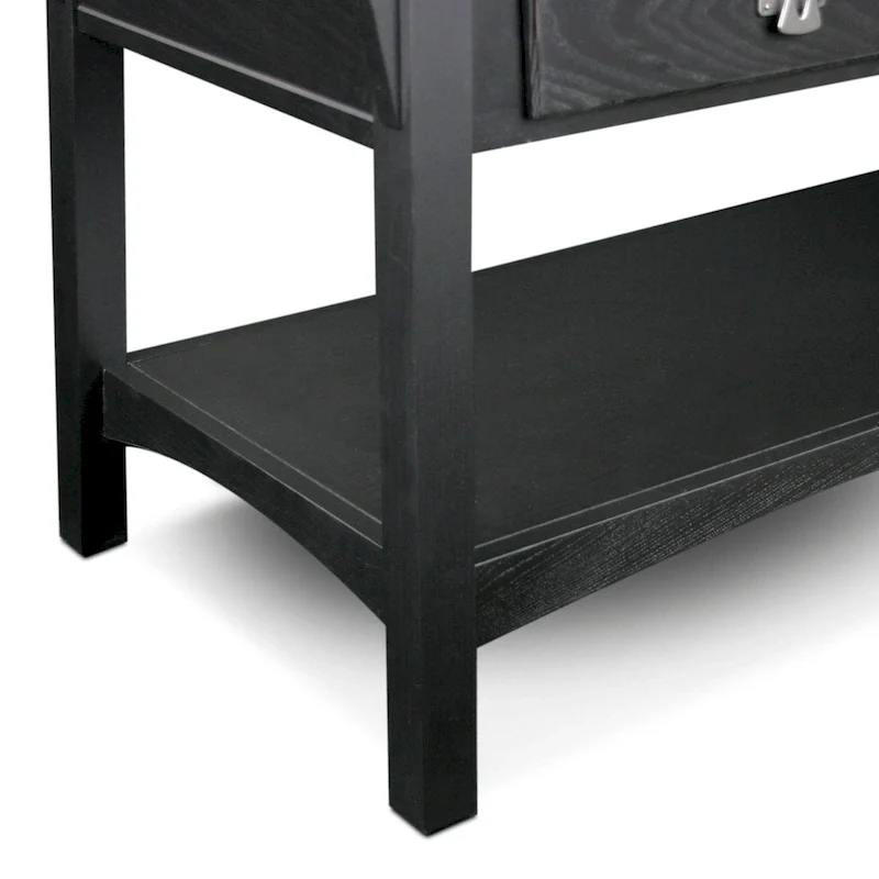 Solid Wood Mission Coffee Table with 2 Drawers – Russet Brown / Slate Brown, Craftsman Style