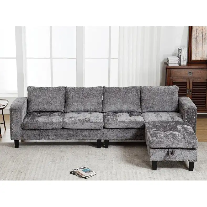 5-Seat Modular L-Shaped Convertible Sectional Sofa