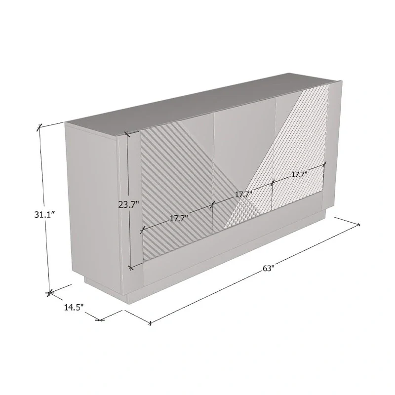 White / Black | High Gloss Sideboard | 1-Person Assembly
