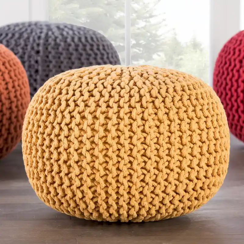Spectrum Pouf Textured Round Pouf