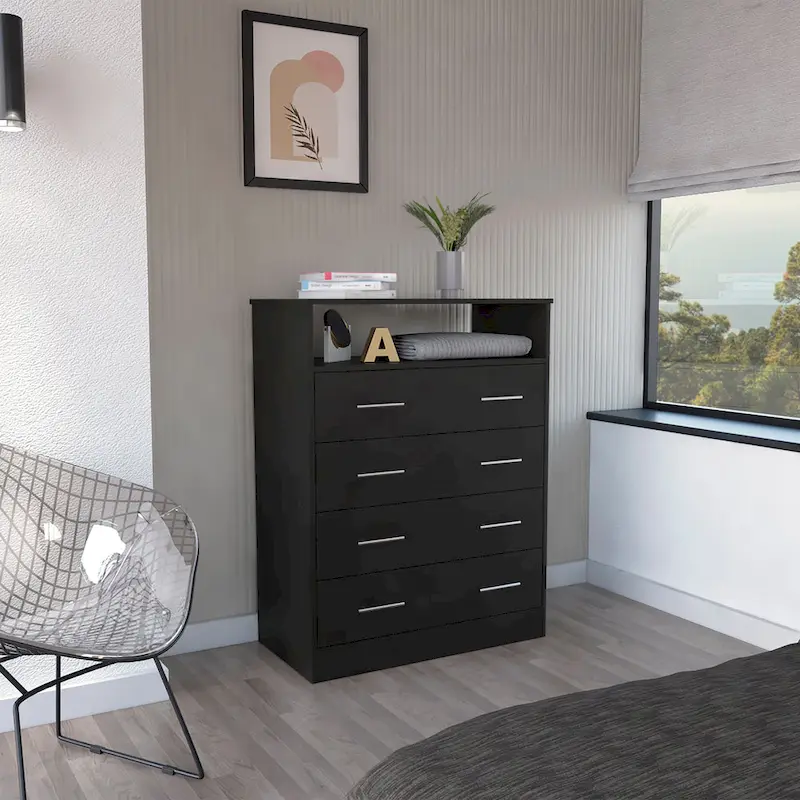 Black 4-Drawer Dresser - 33