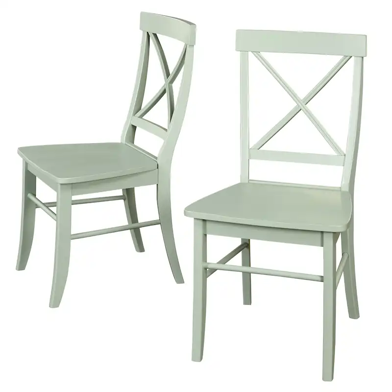 Mid-Century Rubberwood Dining Chair with Faux Leather Seat – Chestnut Wire-Brush