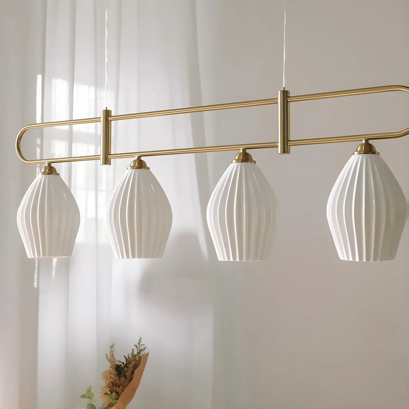 Simple Modern Ceramic Multi-Light Island Pendant Light