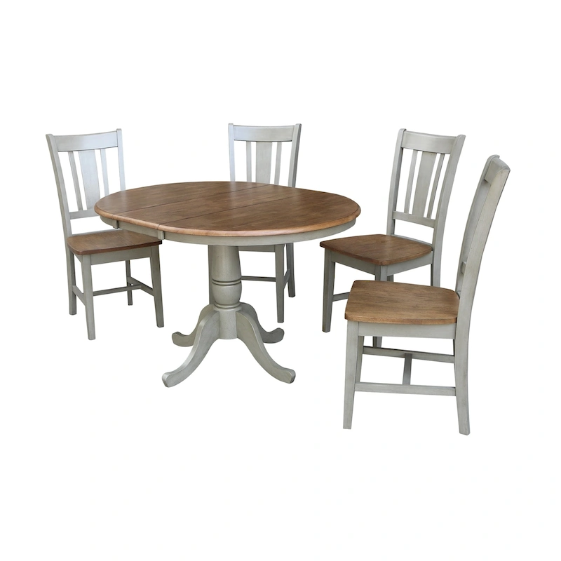 36 Round Extension Dining Table With 4 San Remo Chairs