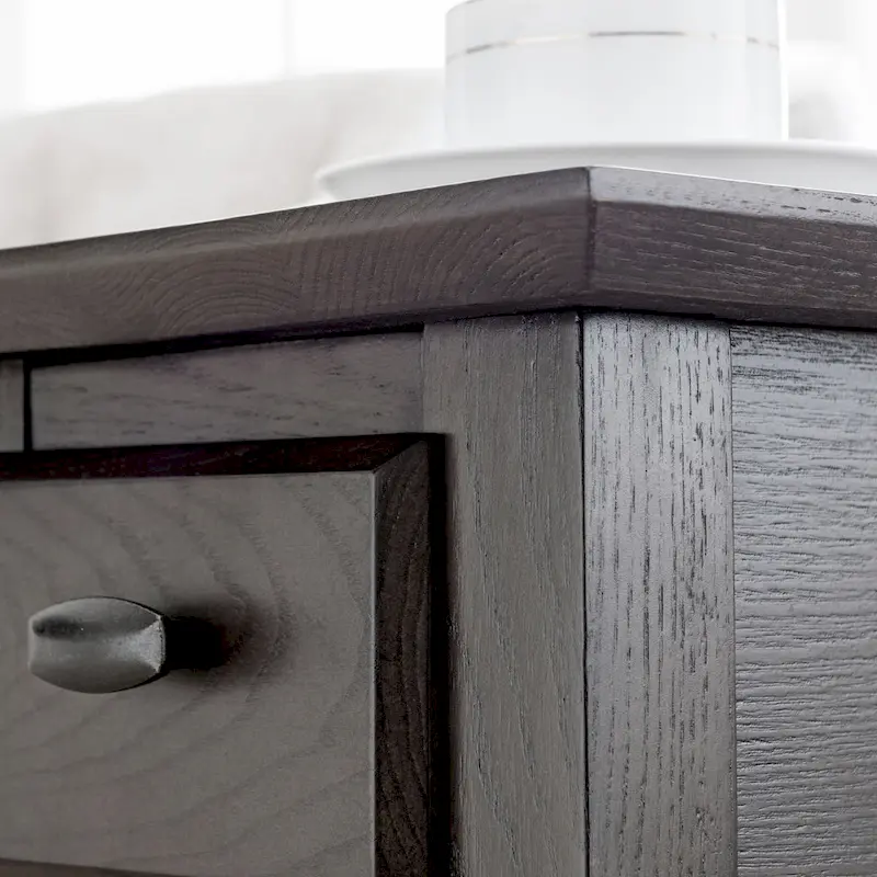 Solid Wood Narrow Side Table with Drawer and Shelf