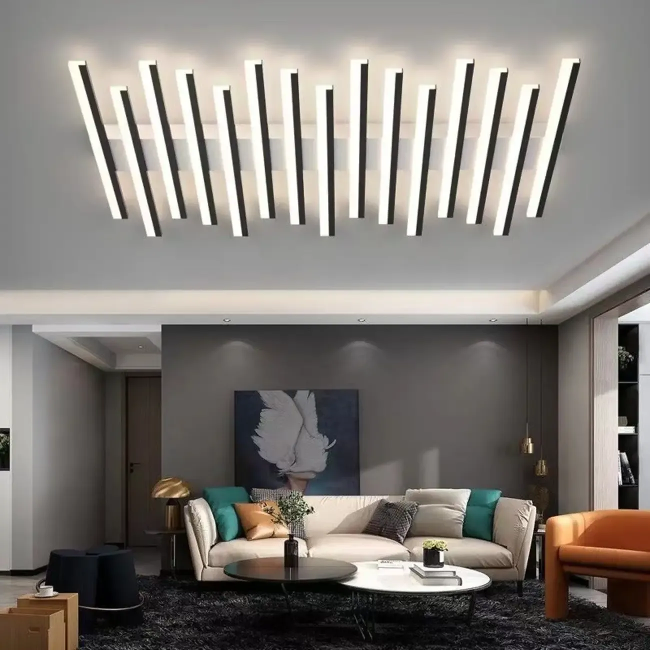 Linear LED Semi Flush Ceiling Light for Residential Use