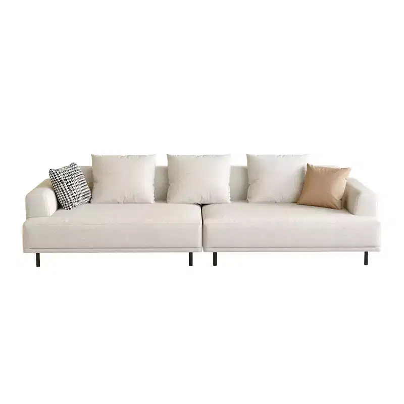Luck Live Modern Breathable Cotton-Linen Fabric Sofa, couch,Solid Wood Frame, High-Elastic Sponge Seat Cushion Light Beige