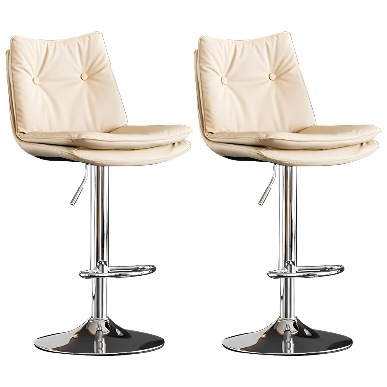 Modern Adjustable Leather Swivel Bar Stools
