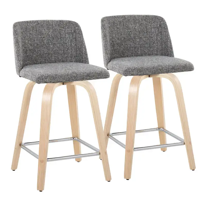 Carson Carrington Vallberga 24 Counter Stool with Natural Wood Base (Set of 2)