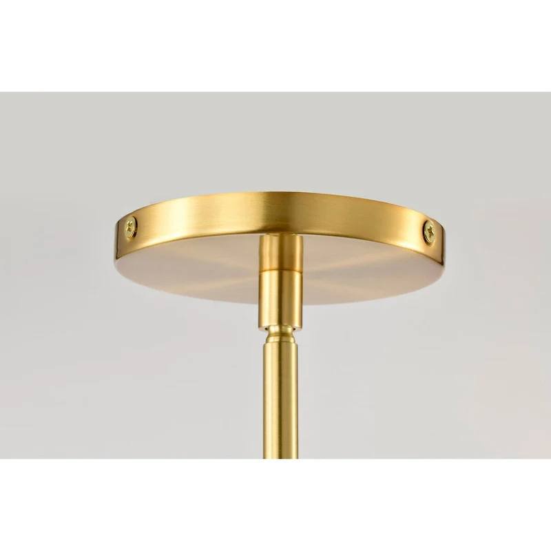 Collins 14 Inch Pendant with White Ceramic - Brushed Brass