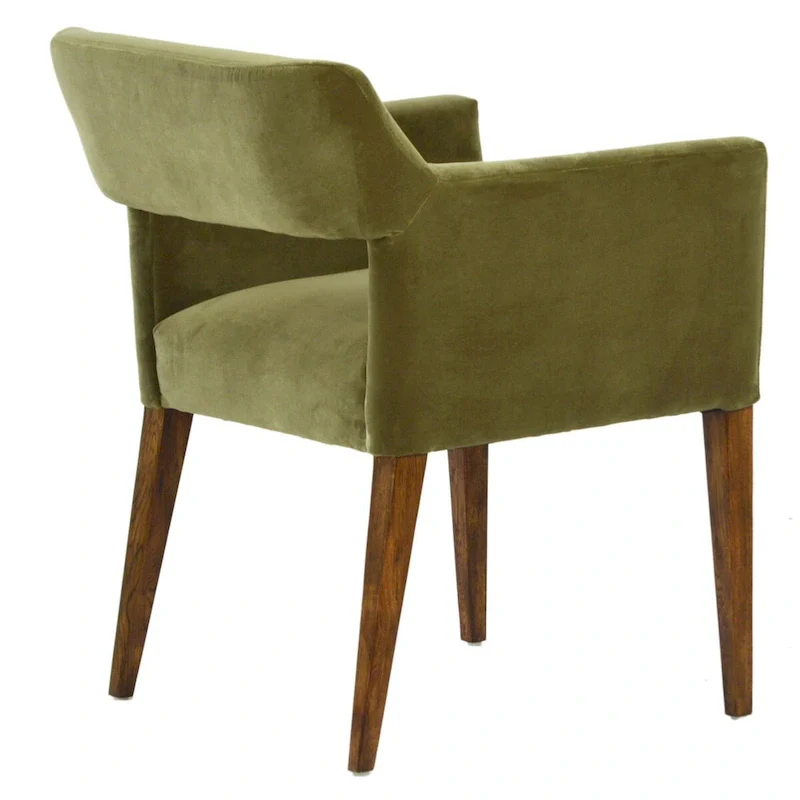 Hopewell Polyester-Velvet Blend Upholstered Dining Chair, Olive Green
