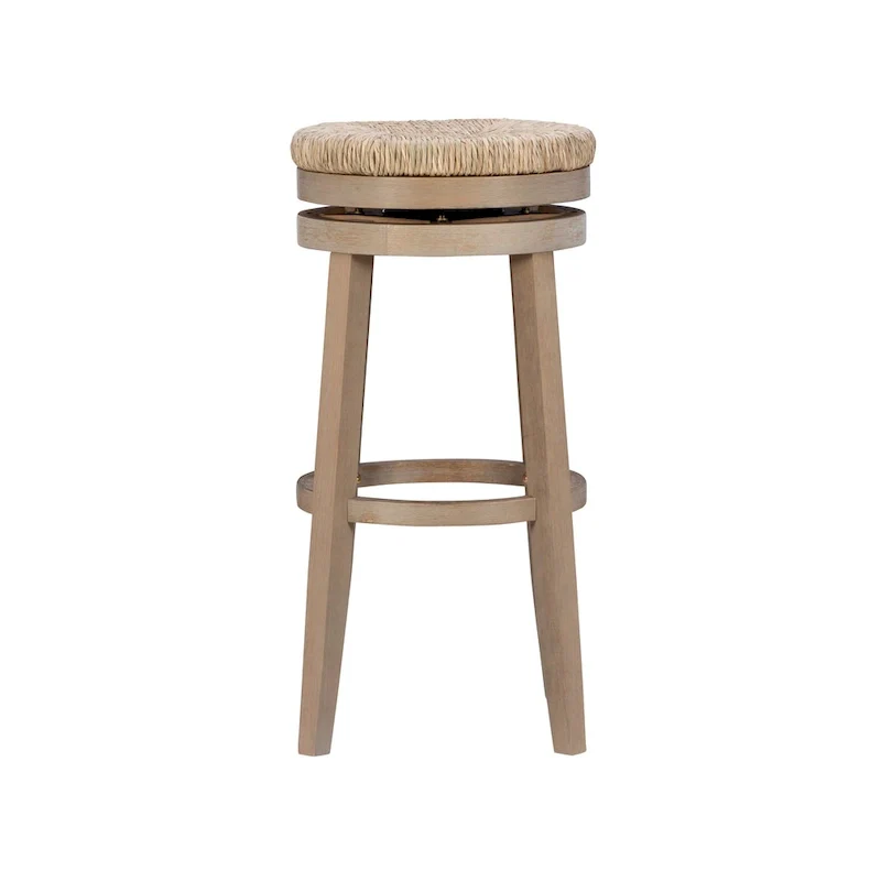 Maya Backless 31-Inch 360-Degree Swivel Bar Stool with Seagrass Seat