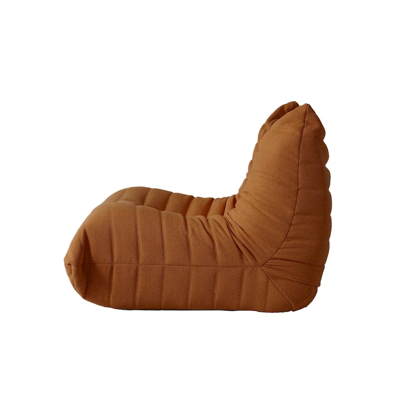 Modern Bean Bag Chair, Teddy Fabric Lounger Chair Lazy Sofa Set