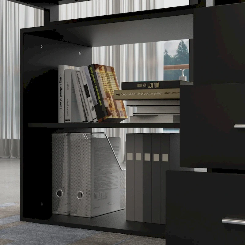 Timechee 55-inch L Shaped Office Computer Desk w/ Drawers