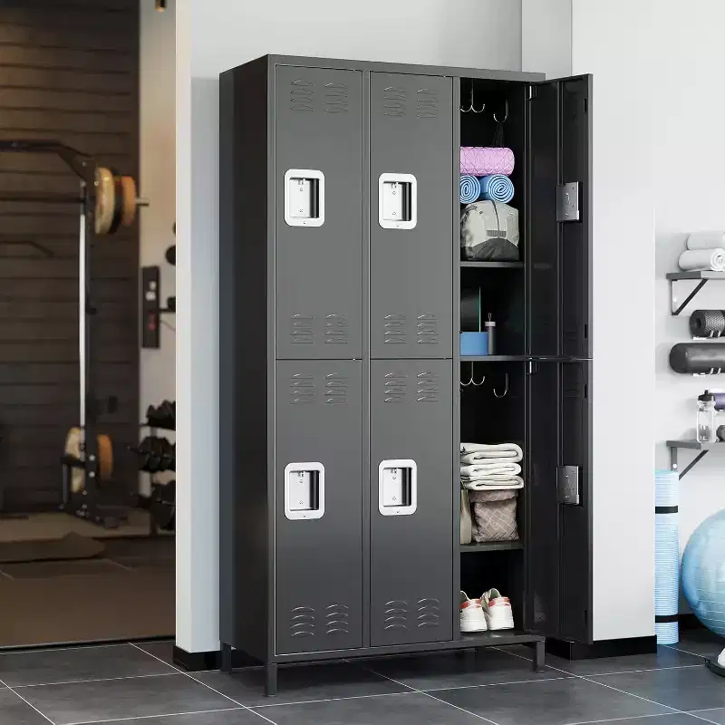 72 Tall Metal Garage Storage Cabinets with Safety Lock,6 Doors Storage Lockers Combination,Metal Lockers for Homes,Gyms,Offices,Warehouses,Garage